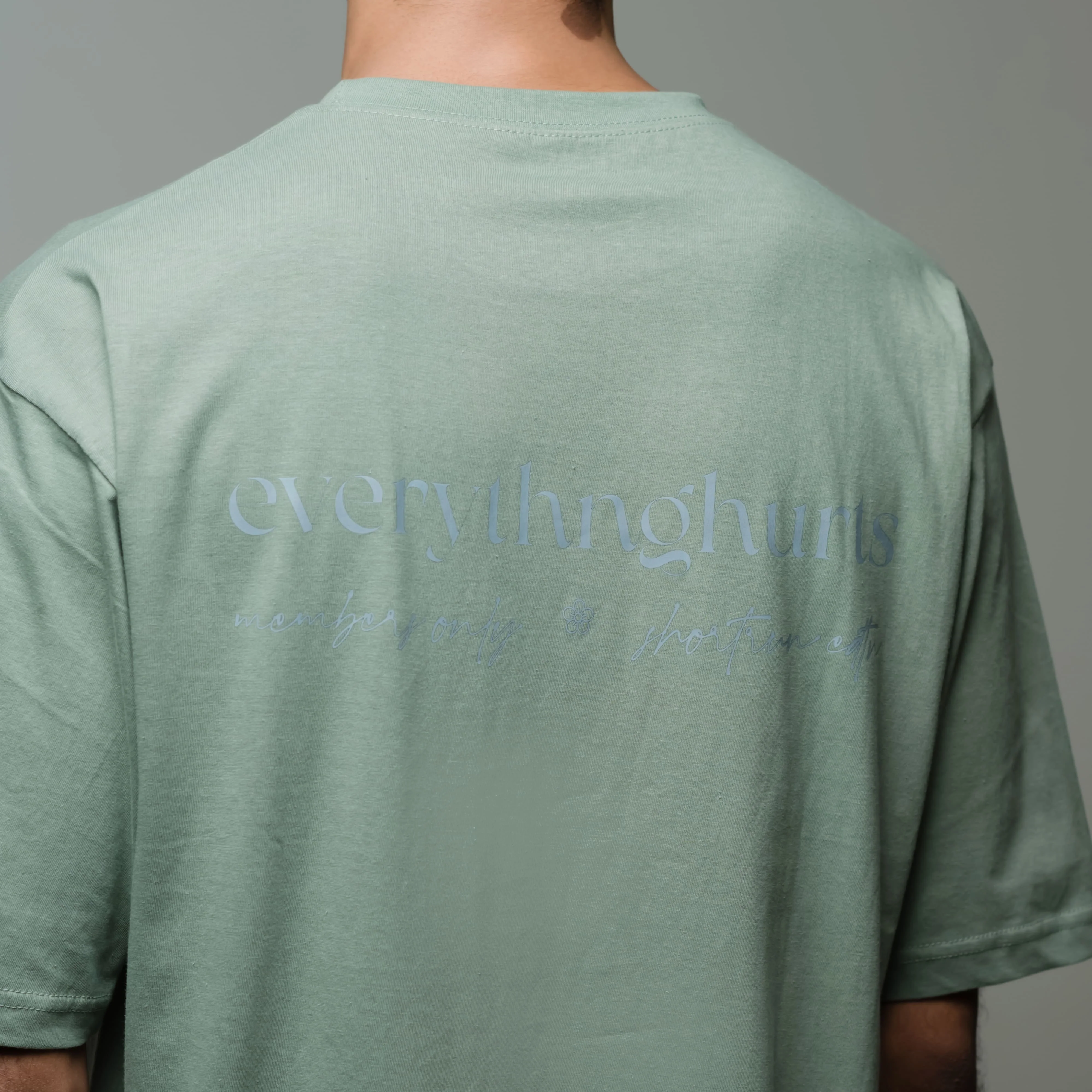 Everythng Hurts Oversized Tee - Sage Green - Image 3