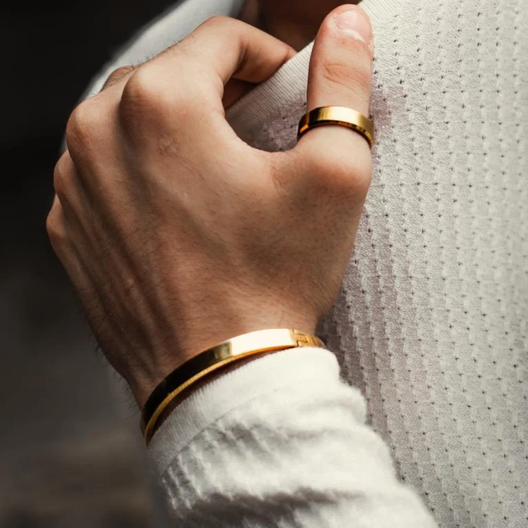 Matte Finish Golden Ring - Image 3